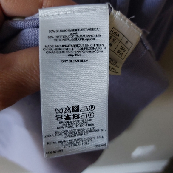 Brooks brothers lavender silk cotton cardigan with mother of pearl detail Small - Picture 7 of 8